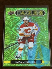 2021-22 Upper Deck Series 1 Elias Lindholm Dazzlers Green #DZ-8 Calgary Flames